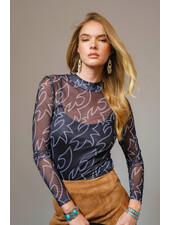 Boots Stitch Mesh Top | Black