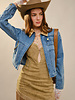 Simone Stud Cropped Denim Jacket