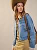 Simone Stud Cropped Denim Jacket