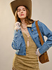 Simone Stud Cropped Denim Jacket