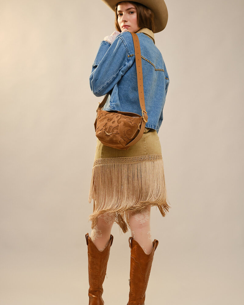 Simone Stud Cropped Denim Jacket