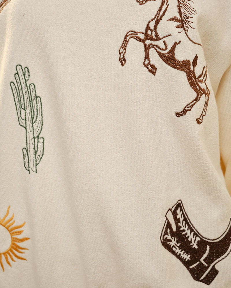 Whallie Western Embroidery Sweatshirt