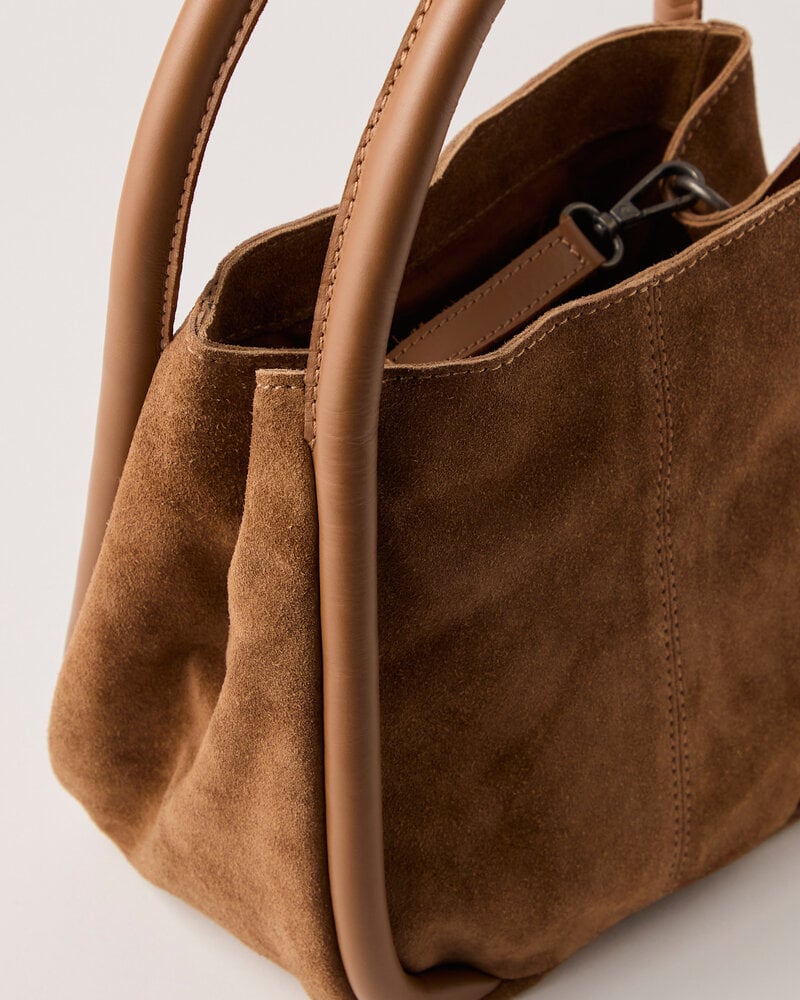 Free People Barlow Suede Bucket Bag | Cognac