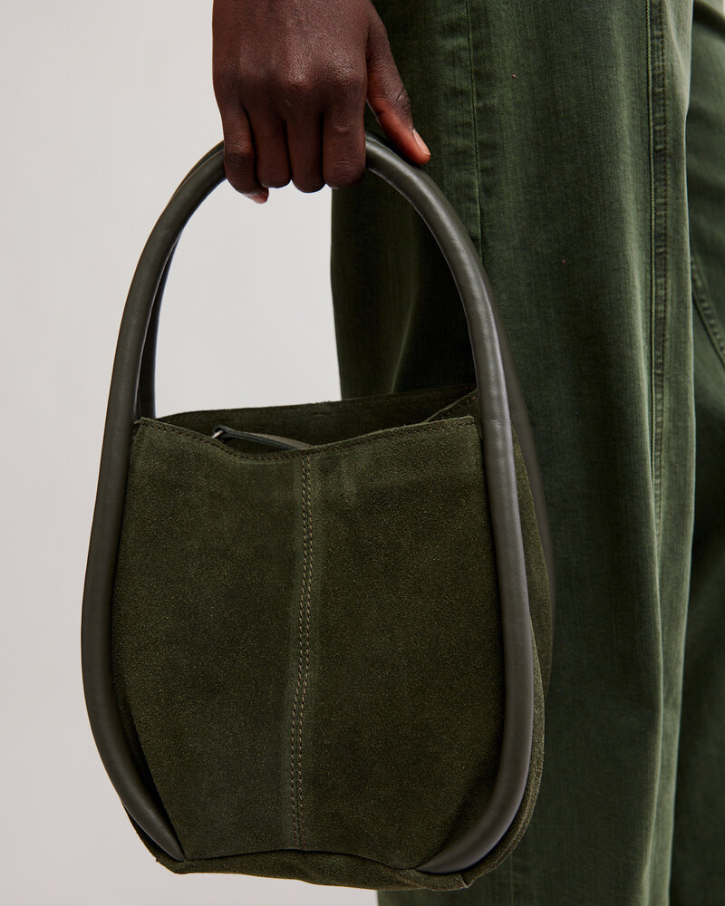 Free People Barlow Suede Bucket Bag | Olive