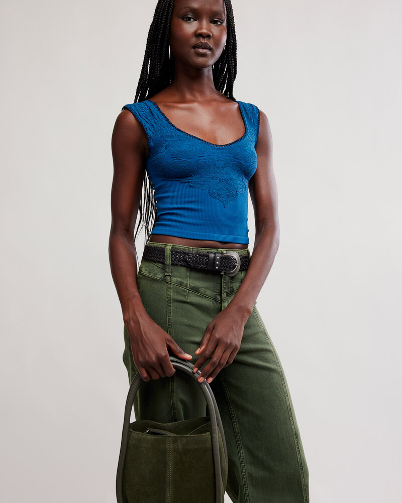 Free People Barlow Suede Bucket Bag | Olive