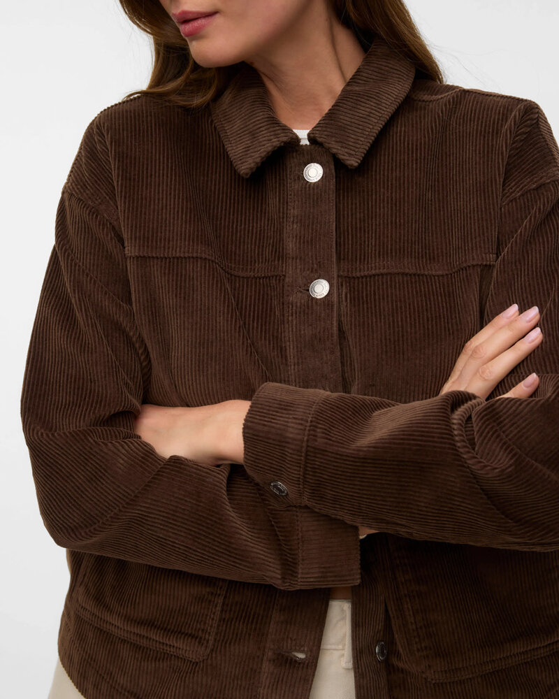 Vero Moda Jamie Corduroy Shacket | Chocolate
