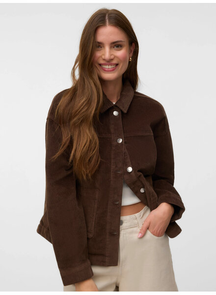 Vero Moda Jamie Corduroy Shacket | Chocolate