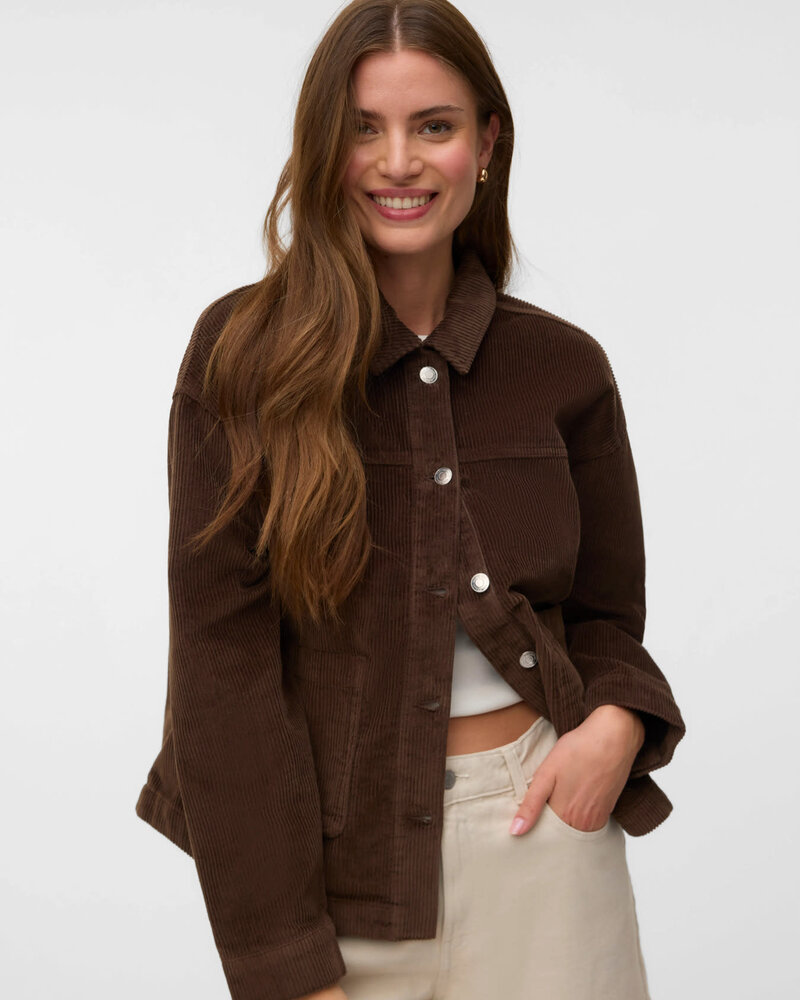 Vero Moda Jamie Corduroy Shacket | Chocolate