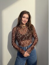 Boots Stitch Mesh Top | Brown