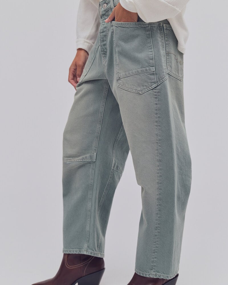 Free People Minimalist Moxie Barrel Jeans | Aloe
