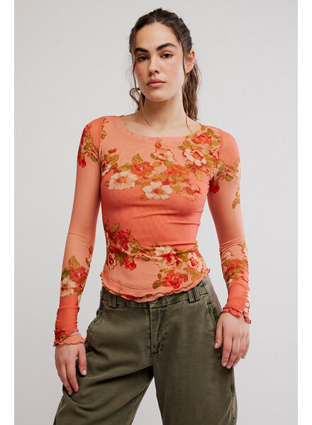 Free People Lilly Printed Long Sleeve