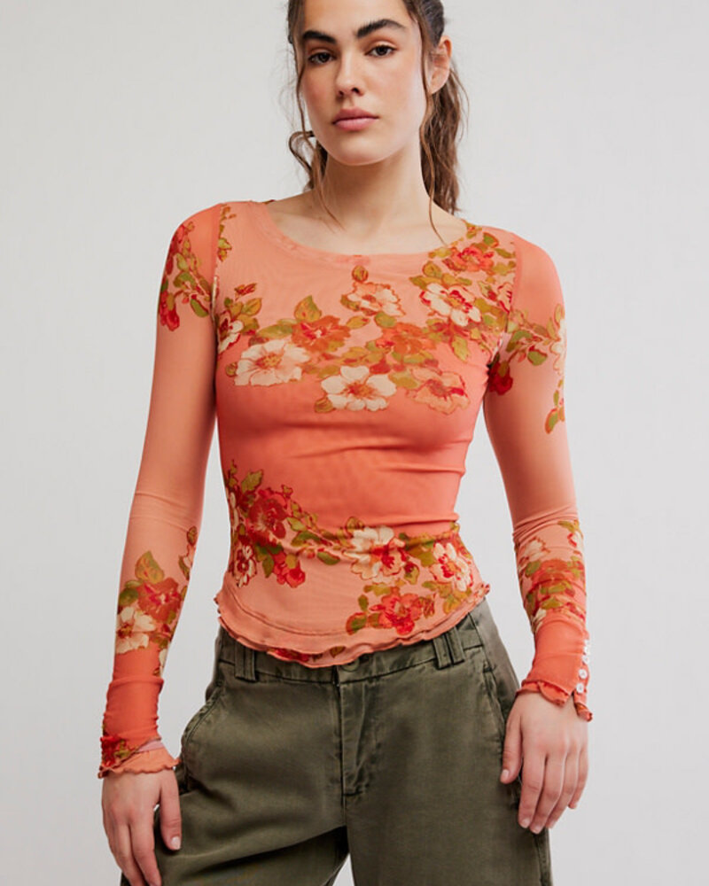 Free People Lilly Printed Long Sleeve