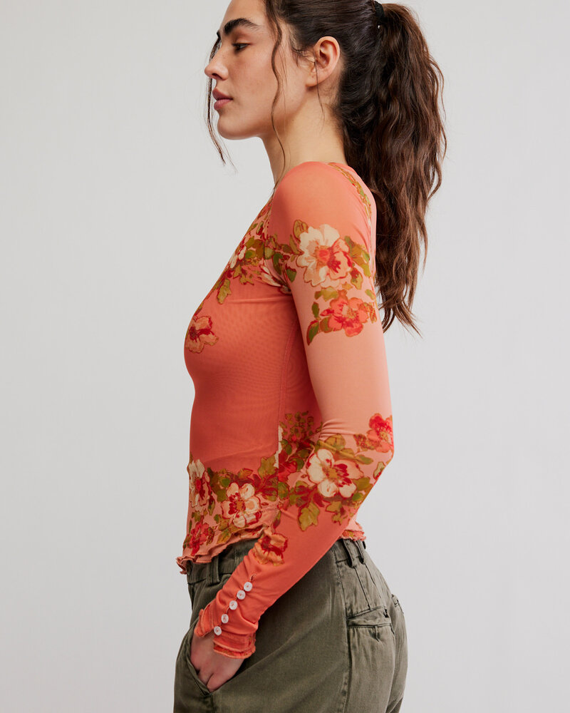 Free People Lilly Printed Long Sleeve