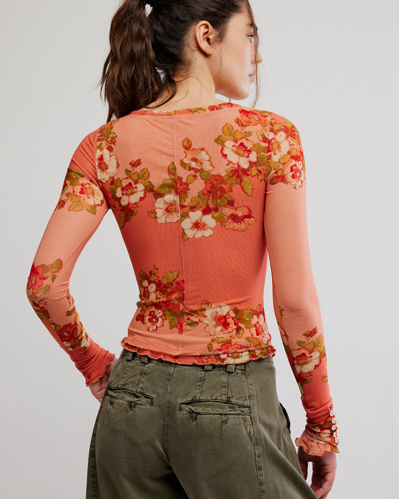 Free People Lilly Printed Long Sleeve