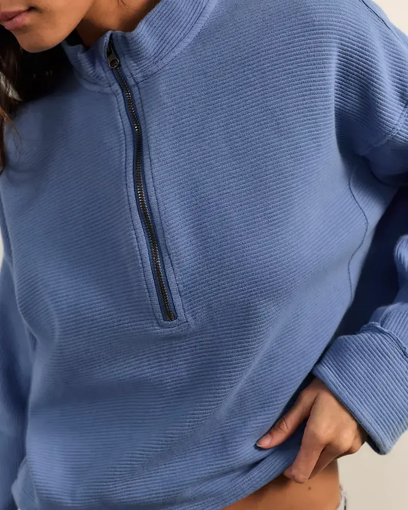 Free People Celeste Quarter Zip | Blue