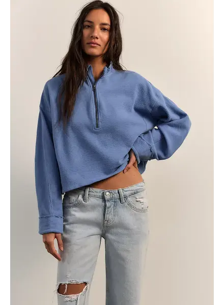 Free People Celeste Quarter Zip | Blue