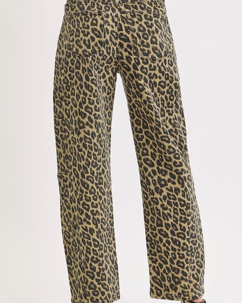 Lennie Leopard Barrel Jeans