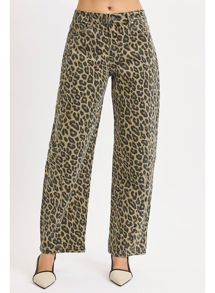 Lennie Leopard Barrel Jeans