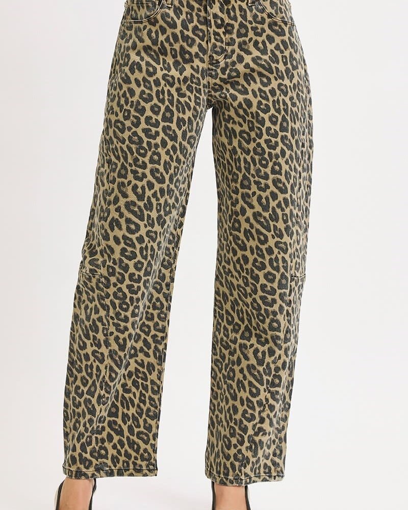 Lennie Leopard Barrel Jeans