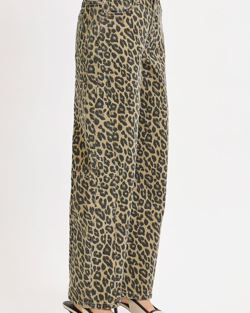 Lennie Leopard Barrel Jeans