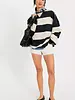 Free People Classic Striped Oversized Crewneck | Black