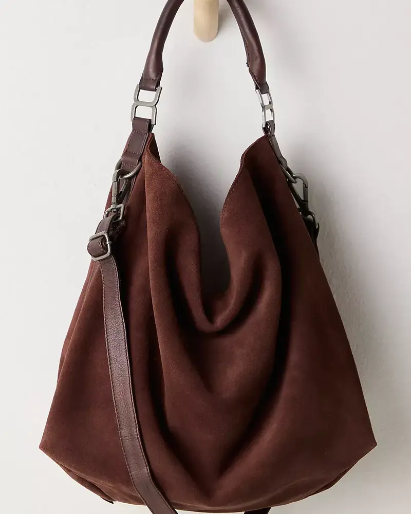 Free People Suzie Suede Slouch Tote | Espresso