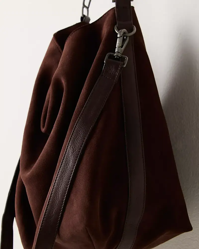 Free People Suzie Suede Slouch Tote | Espresso