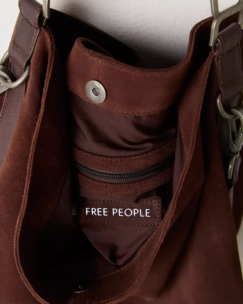 Free People Suzie Suede Slouch Tote | Espresso