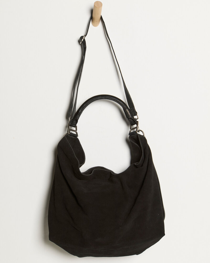Free People Suzie Suede Slouch Tote | Black