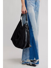 Free People Suzie Suede Slouch Tote | Black