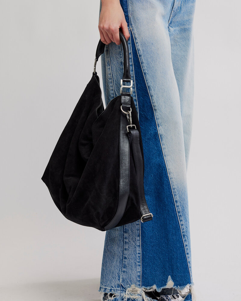 Free People Suzie Suede Slouch Tote | Black