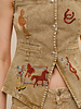 Western Motif Embroidery Denim Vest | Taupe