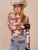 Cow Print Mesh Top