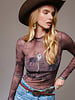 Cowgirl Mesh Top | Brown