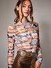 Horse Print Mesh Top