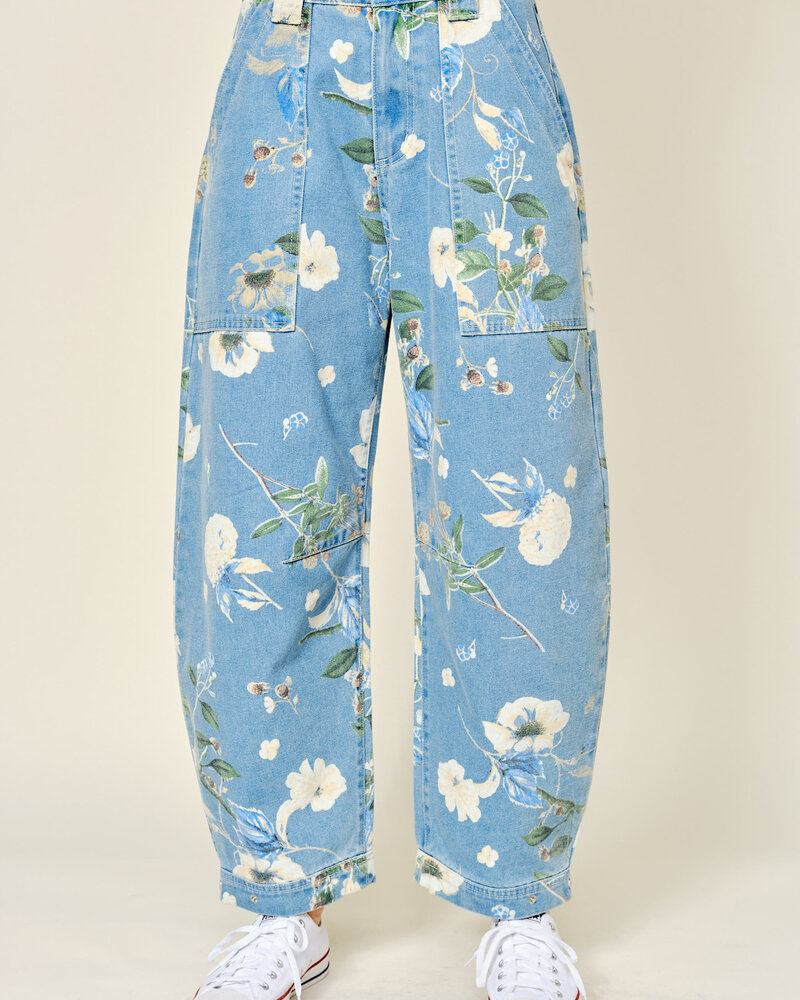 Jannie Floral Barrel Jean