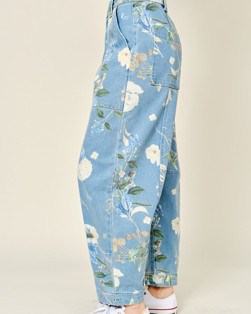 Jannie Floral Barrel Jean
