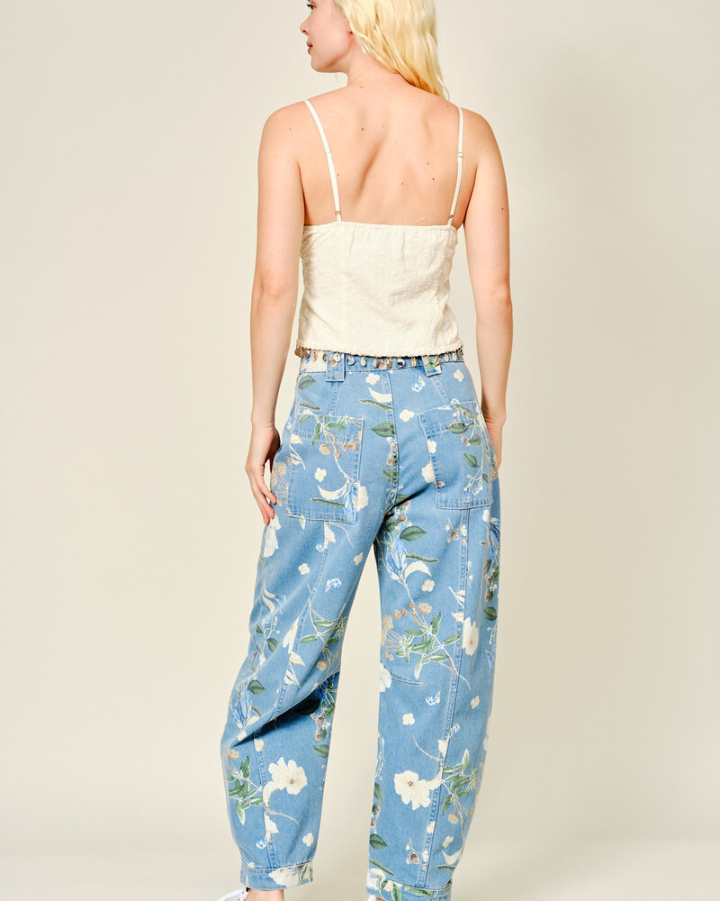 Jannie Floral Barrel Jean