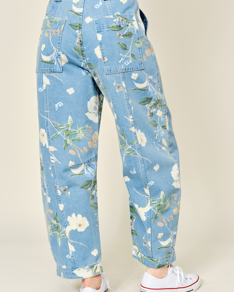 Jannie Floral Barrel Jean