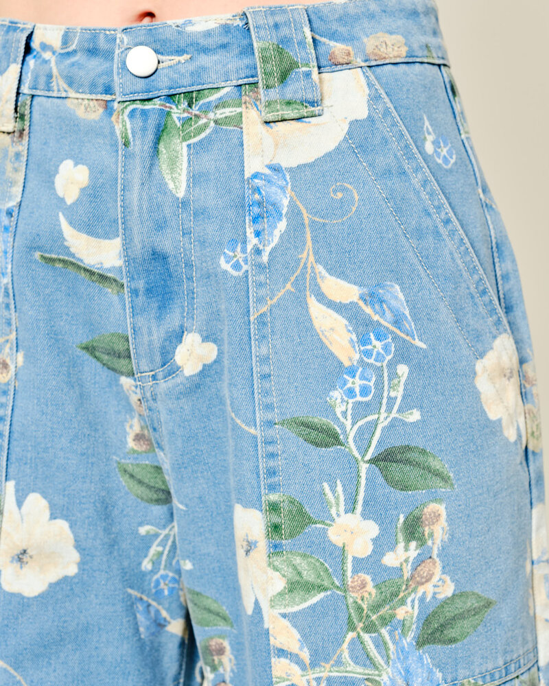 Jannie Floral Barrel Jean