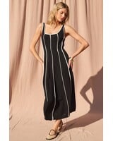 Amber Linen Blend Dress | Black