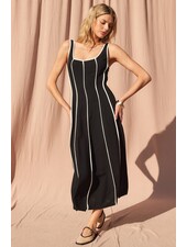 Amber Linen Blend Dress | Black