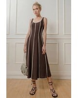 Amber Linen Blend Dress | Brown