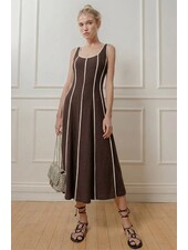 Amber Linen Blend Dress | Brown