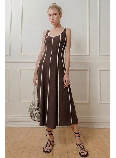 Amber Linen Blend Dress | Brown