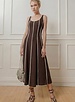 Amber Linen Blend Dress | Brown
