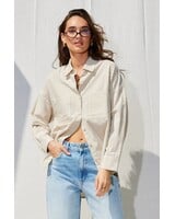 Sloan Striped Cotton Blouse | Stone