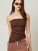 Leah Strapless Ruched Top | Brown