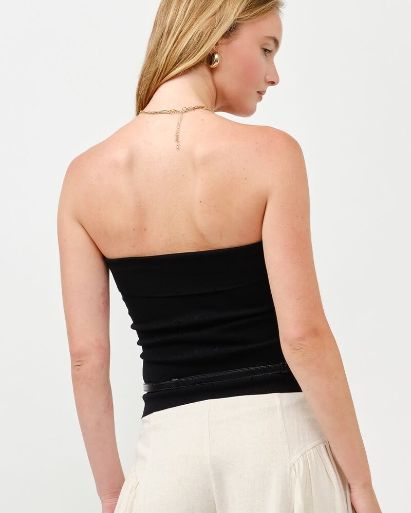 Leah Strapless Ruched Top | Black