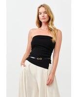 Leah Strapless Ruched Top | Black